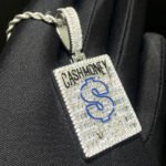 Micro-Paved Zircon Dollar Square Pendant Necklace – Luxe and Eye-Catching Statement Jewelry