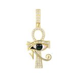 Eye of Horus Cross Pendant Necklace – Ancient Egyptian Symbol, Gothic Jewelry