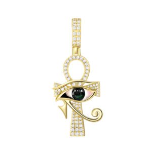 Eye of Horus Cross Pendant Necklace – Ancient Egyptian Symbol, Gothic Jewelry
