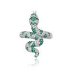Iced Out Zircon Snake Ring – Striking Statement Jewelry