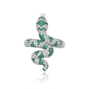 Iced Out Zircon Snake Ring – Striking Statement Jewelry