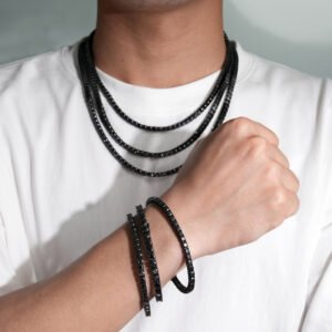 5mm Moissanite Black Tennis Chain Necklace