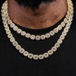 10mm Micro Cluster Diamond Tennis Necklace