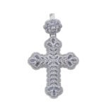 Zircon Cross Pendant with 5mm Tennis Chain Necklace