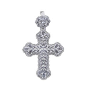 Zircon Cross Pendant with 5mm Tennis Chain Necklace