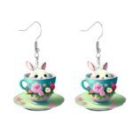 Easter Bunny Tea Cup Earrings