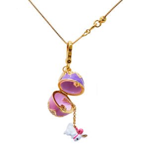 Easter Bunny Egg Pendant Necklace (Openable)