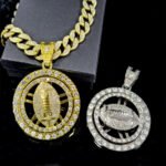 Rotating Super Bowl Football Pendant Necklace
