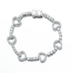 Tennis Bracelets for Women 7 Inch Hollow-out Heart Tennis Bracelet