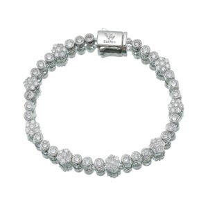 5MM Flower Tennis Bracelets 7 Inch Cubic Zirconia Hand Chain