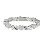8MM Heart Tennis Bracelets 17CM Iced Out Chain Bracelet