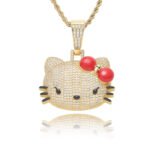 Iced Out Hello Kitty Pendant Necklace