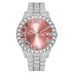 Dive-Style Iced Out Roman Quartz Watch