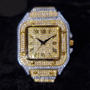 Starry Shine Iced Out Square Quartz Watch for Men